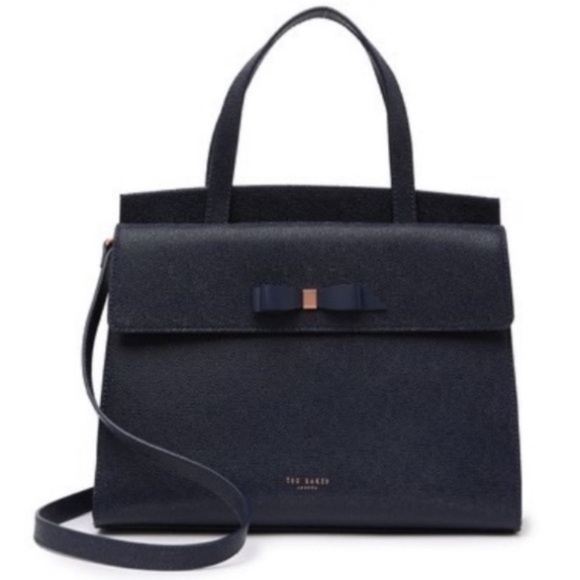 NWT AUTHENTIC RARE LUXURY Ted Baker bow detail navy tote bag